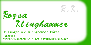 rozsa klinghammer business card
