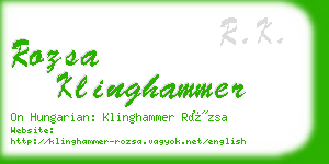 rozsa klinghammer business card